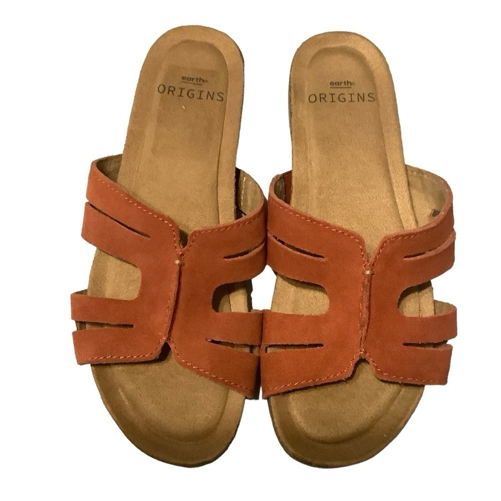 Earth Origins Paprika Red Luna Comfort Slide Sandals size 6